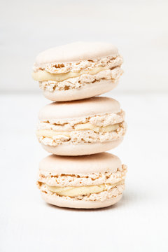 macaroons stacked on each other vertically