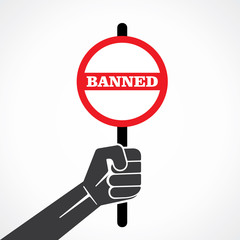 banner word banner hold in hand stock vector