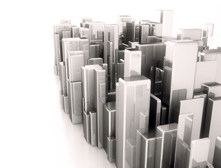 view of abstract 3d city buildings