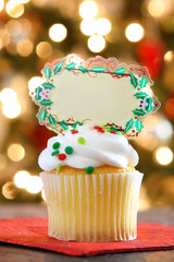 Holiday Cupcake with room for Message
