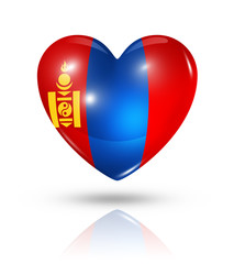 Love Mongolia, heart flag icon