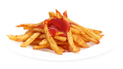 French fry with tomato sauce