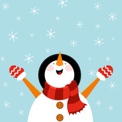 Snowman Enjoying Snow