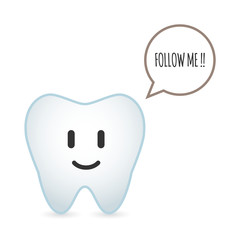 Tooth illustration with comic balloon