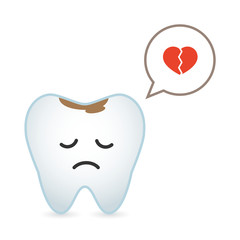 Tooth illustration with comic balloon