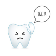 Tooth illustration with comic balloon