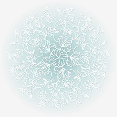 Fototapeta premium White paper vector snowflake