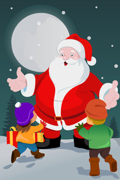 Little kids with Santa Claus