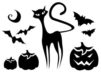 halloween symbols set