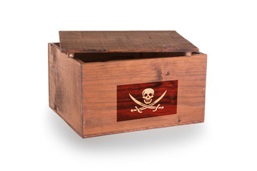 Wooden crate isolated on a white background