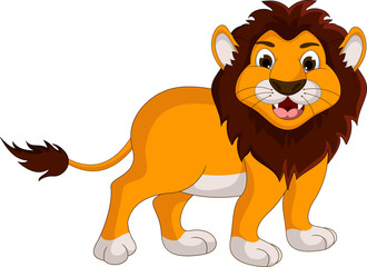 Obraz na płótnie Canvas cute lion cartoon smiling