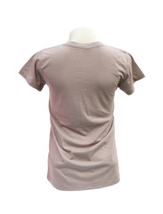 female tshirt template on the mannequin (back side) on white bac