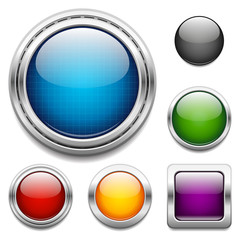 Glossy buttons design elements