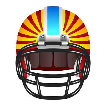 Footbal helmet with stripes