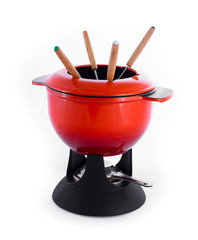 fondue set isolated on a white background