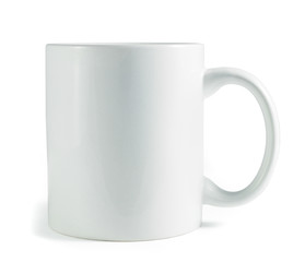 white coffee mug with copy spacefor logo isolated on white 