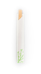 top view of disposable chopsticks isolated on a white background