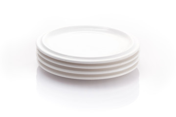 stack of plates isolated on a white background