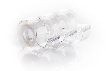 three rolls of tape isolated on a white background