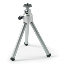 camera's tripod isolated on a white background