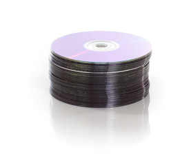 stack of dvds isolated on a white background