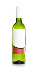 winte bottle with blank label isolated on a white background