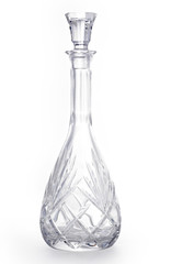 crystal wine carafe isolated on a white background