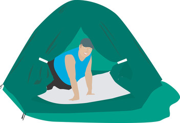 camping tent with woman © Daniel Stamp