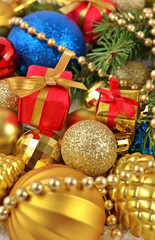 Fototapeta na wymiar Varicolored Christmas decorations