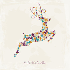 Rentier aus weihnachtlichen Symbolen