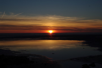 Fototapeta na wymiar Sonnenuntergang in Büsum 14