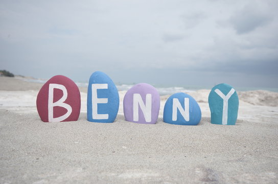 Benny, male name on colourful stones