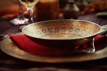 Restaurant autumn place setting