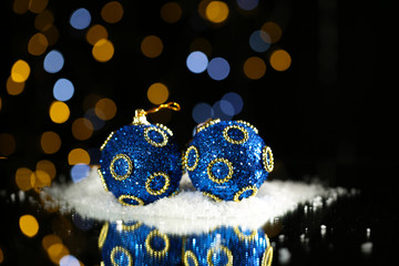 Beautiful Christmas composition on table on bright background