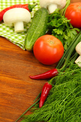 Cooking concept. Groceries on wooden table