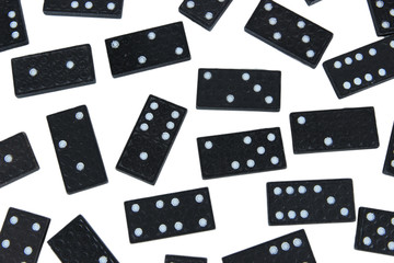Dominoes on white background