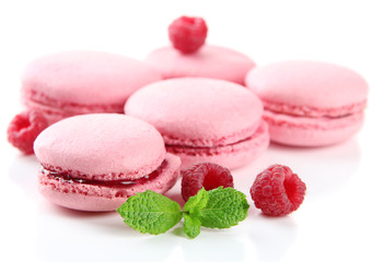 Gentle macaroons isolated on white