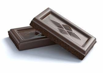 chocolate bars isolated on white background