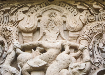 Sandstone carving wall