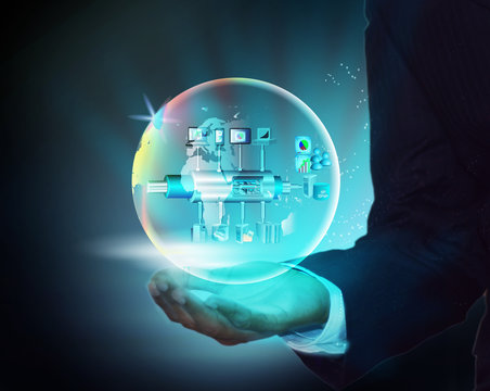 Virtual image Illustration of ESB with globe