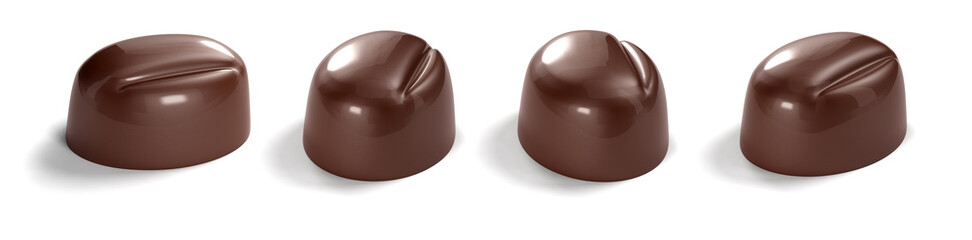 chocolate candies  isolated on white background