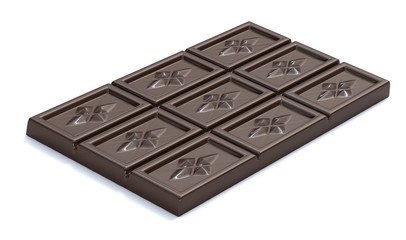 chocolate bar isolated on white background