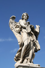 Fototapeta na wymiar Angel on the Sant' Angelo bridge in Rome