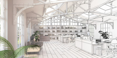 Büroflächen-Sanierung (Zeichnung)