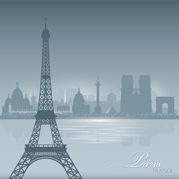 Paris France skyline city silhouette background