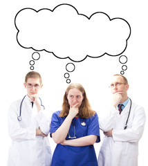 Medical team thinking about something