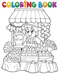 Crédence de cuisine en verre imprimé Pour enfants Livre de coloriage agriculteur thème 2