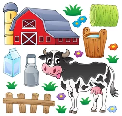 Stickers pour porte Pour enfants Cow theme collection 1