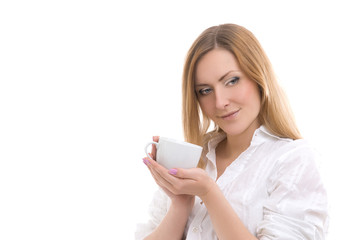 Fototapeta premium woman with tea cup