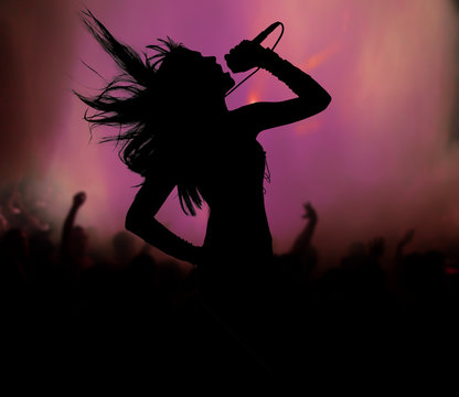 Female singer silhouette